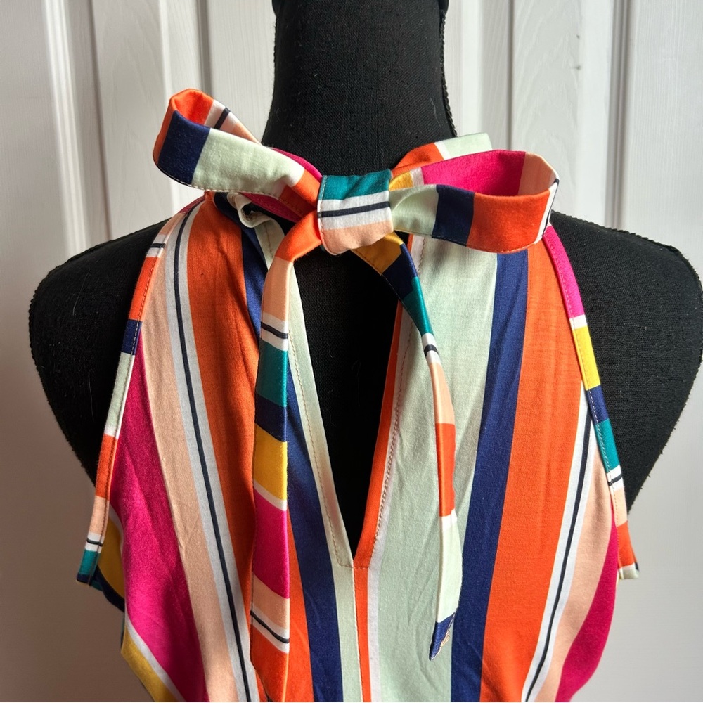 Ouges Tank Striped Sundress With Neck Tie - image 6